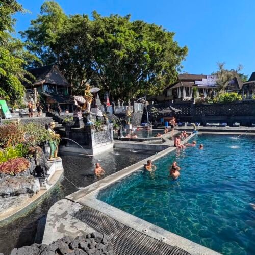 Relaxing in Batur Natural Hotspring Bali
