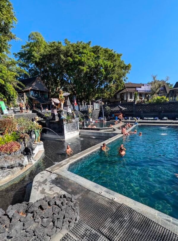 Relaxing in Batur Natural Hotspring Bali